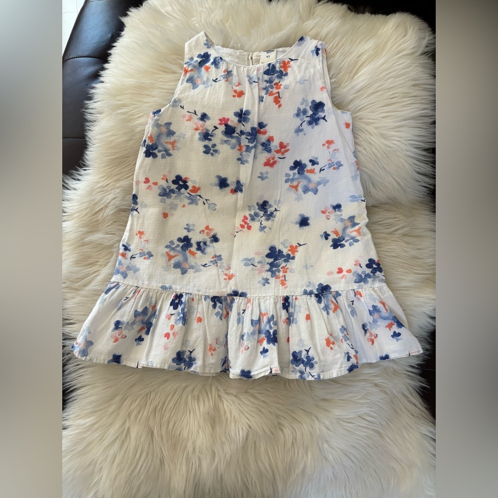 OshKosh B'gosh White Floral Sundress with Blue and Coral Accents - Picture 3 of 7